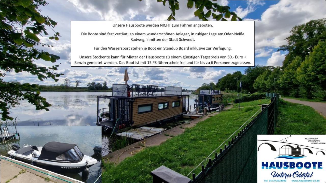 Hausboote Unteres Odertal Hausboot Kranich Hotel Schwedt Luaran gambar